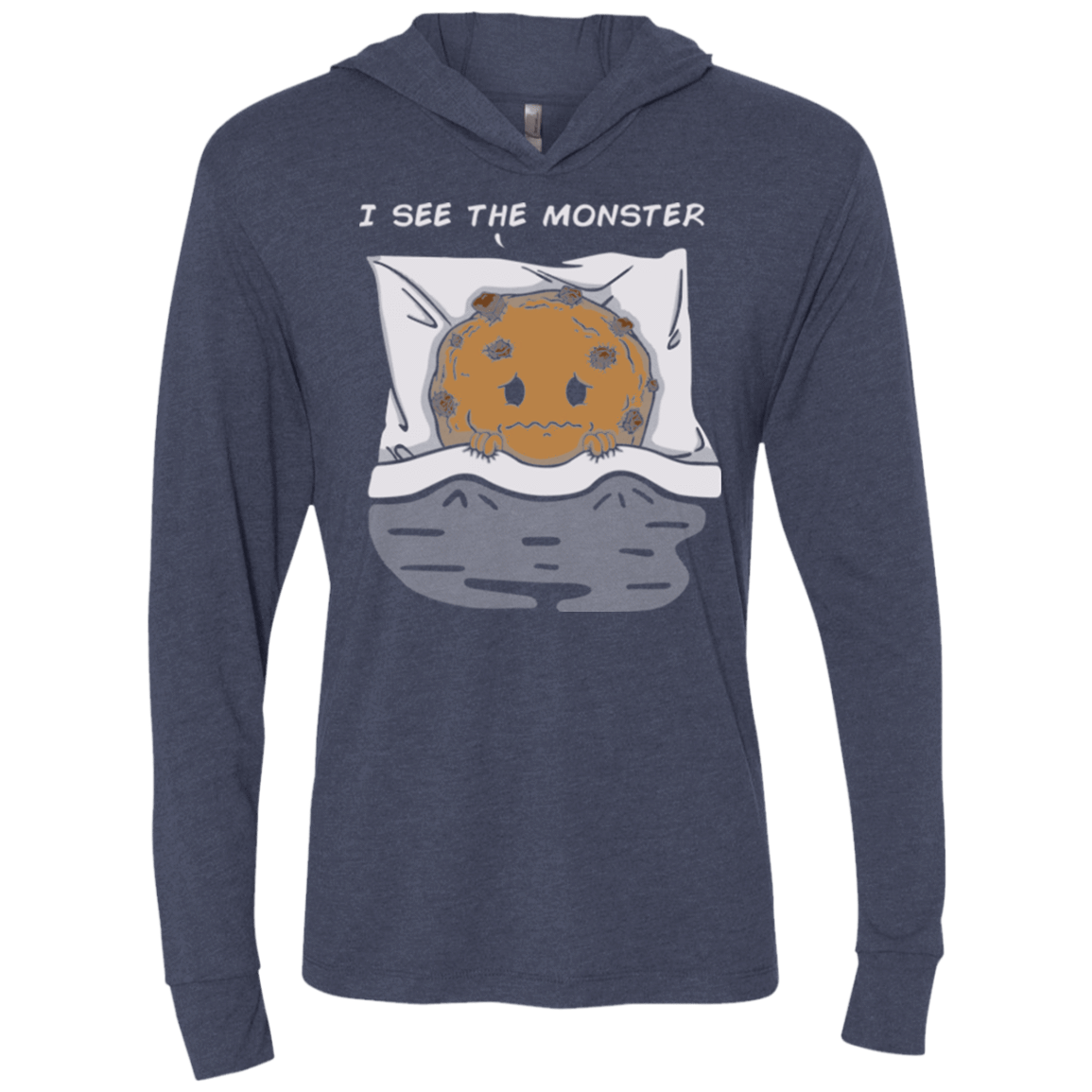 T-Shirts Vintage Navy / X-Small I see the monster Triblend Long Sleeve Hoodie Tee