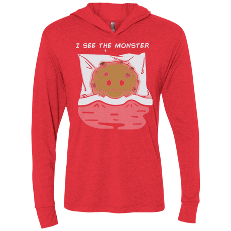 T-Shirts Vintage Red / X-Small I see the monster Triblend Long Sleeve Hoodie Tee