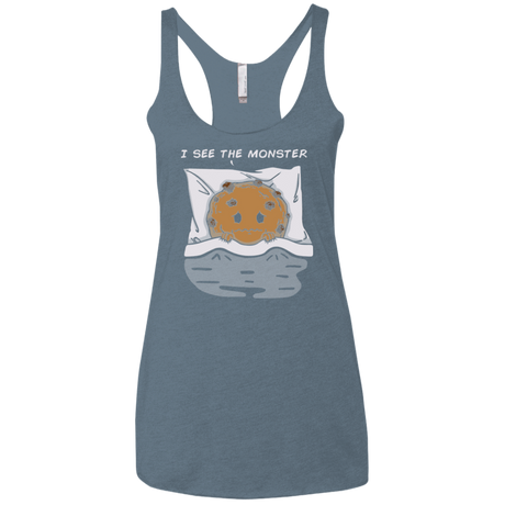 T-Shirts Indigo / X-Small I see the monster Women's Triblend Racerback Tank