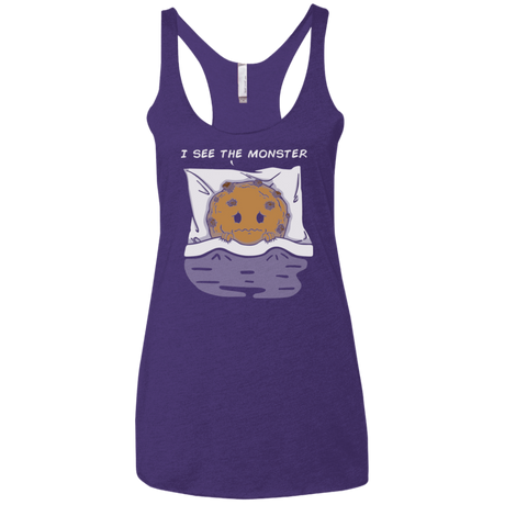 T-Shirts Purple / X-Small I see the monster Women's Triblend Racerback Tank