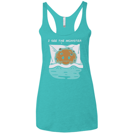 T-Shirts Tahiti Blue / X-Small I see the monster Women's Triblend Racerback Tank