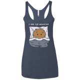 T-Shirts Vintage Navy / X-Small I see the monster Women's Triblend Racerback Tank