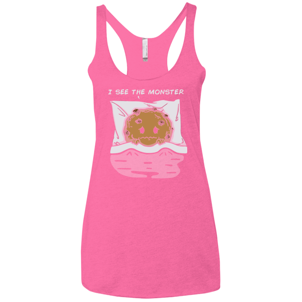 T-Shirts Vintage Pink / X-Small I see the monster Women's Triblend Racerback Tank