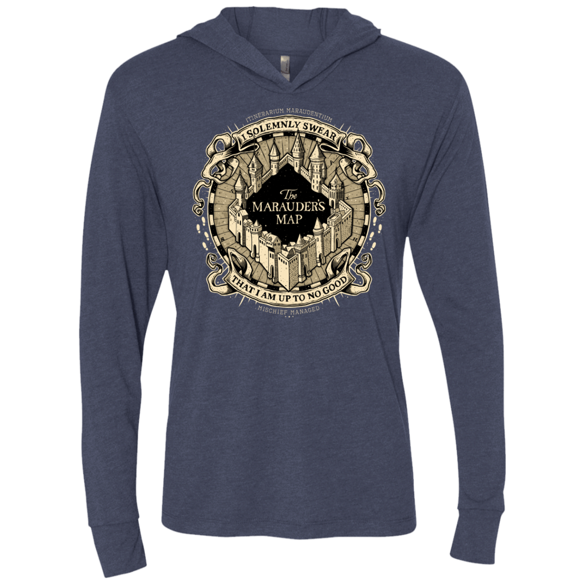 T-Shirts Vintage Navy / X-Small I Solemnly Swear Triblend Long Sleeve Hoodie Tee