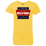 T-Shirts Vibrant Yellow / YXS I speak elvish Girls Premium T-Shirt