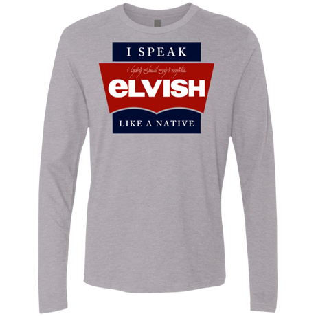 T-Shirts Heather Grey / Small I speak elvish Men's Premium Long Sleeve