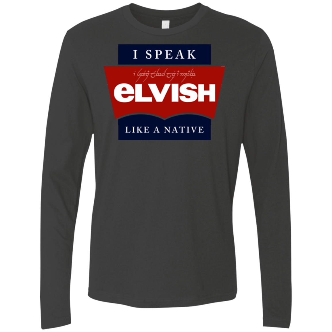 T-Shirts Heavy Metal / Small I speak elvish Men's Premium Long Sleeve