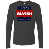 T-Shirts Heavy Metal / Small I speak elvish Men's Premium Long Sleeve