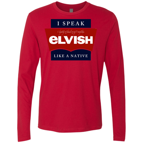 T-Shirts Red / Small I speak elvish Men's Premium Long Sleeve
