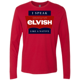 T-Shirts Red / Small I speak elvish Men's Premium Long Sleeve