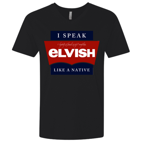 T-Shirts Black / X-Small I speak elvish Men's Premium V-Neck
