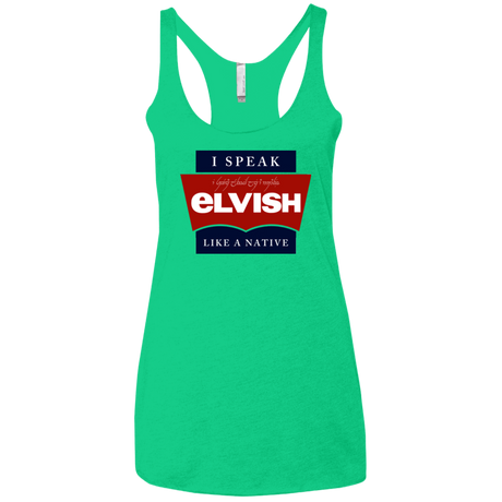 T-Shirts Envy / X-Small I speak elvish Women's Triblend Racerback Tank