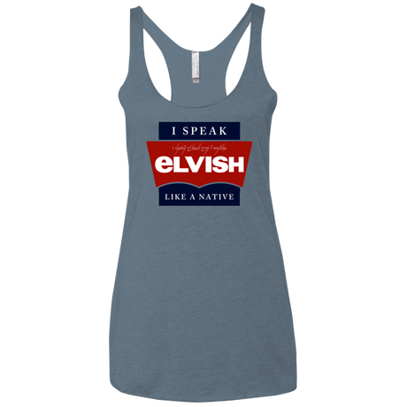 T-Shirts Indigo / X-Small I speak elvish Women's Triblend Racerback Tank