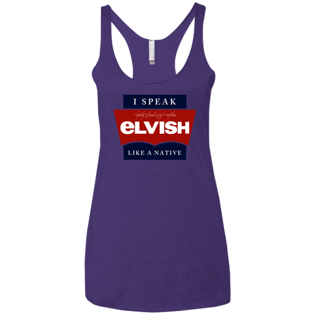 T-Shirts Purple / X-Small I speak elvish Women's Triblend Racerback Tank