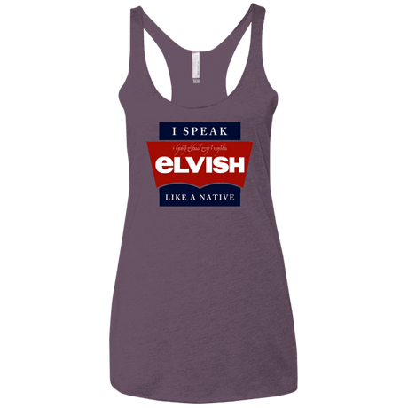 T-Shirts Vintage Purple / X-Small I speak elvish Women's Triblend Racerback Tank