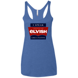 T-Shirts Vintage Royal / X-Small I speak elvish Women's Triblend Racerback Tank