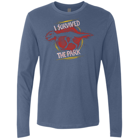 T-Shirts Indigo / Small I SURVIVED THE PARK Men's Premium Long Sleeve
