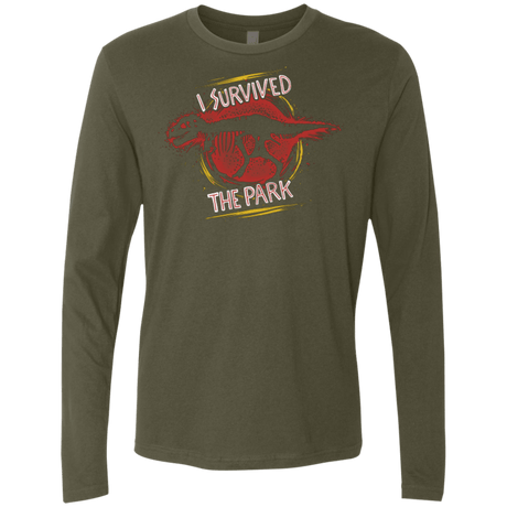T-Shirts Military Green / Small I SURVIVED THE PARK Men's Premium Long Sleeve