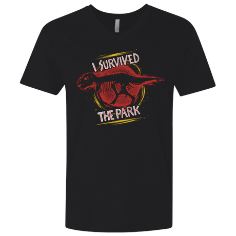 T-Shirts Black / X-Small I SURVIVED THE PARK Men's Premium V-Neck