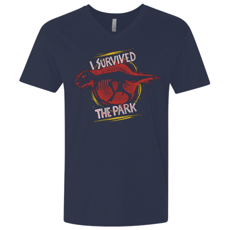 T-Shirts Midnight Navy / X-Small I SURVIVED THE PARK Men's Premium V-Neck