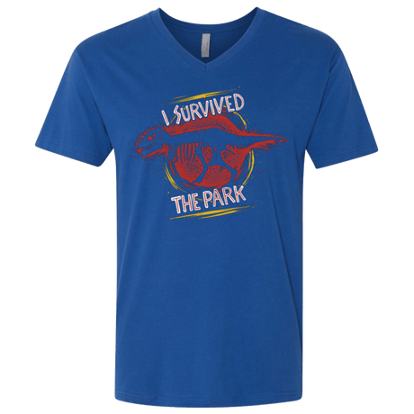 T-Shirts Royal / X-Small I SURVIVED THE PARK Men's Premium V-Neck