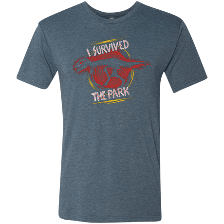 T-Shirts Indigo / Small I SURVIVED THE PARK Men's Triblend T-Shirt