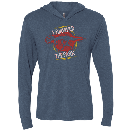 T-Shirts Indigo / X-Small I SURVIVED THE PARK Triblend Long Sleeve Hoodie Tee