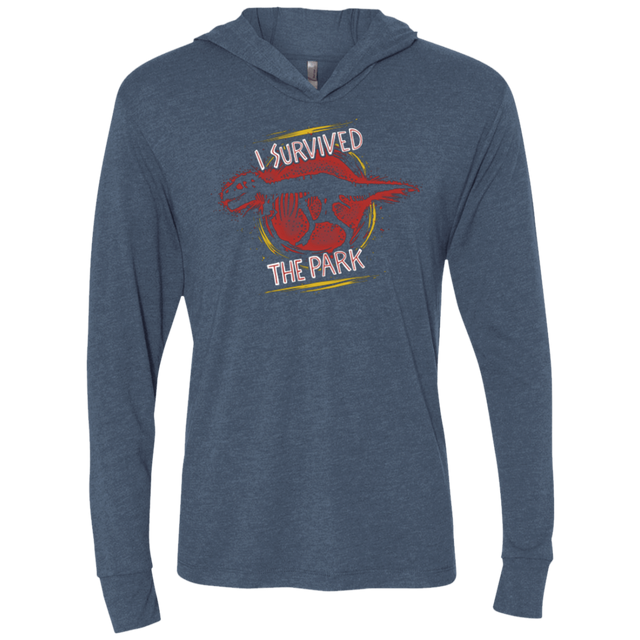 T-Shirts Indigo / X-Small I SURVIVED THE PARK Triblend Long Sleeve Hoodie Tee