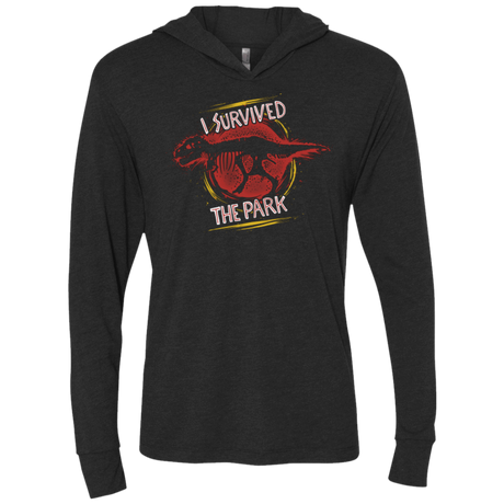 T-Shirts Vintage Black / X-Small I SURVIVED THE PARK Triblend Long Sleeve Hoodie Tee