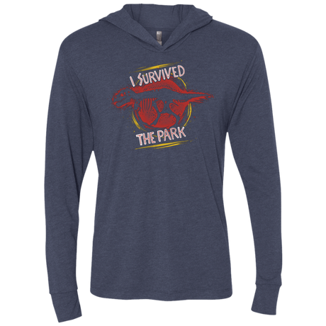 T-Shirts Vintage Navy / X-Small I SURVIVED THE PARK Triblend Long Sleeve Hoodie Tee