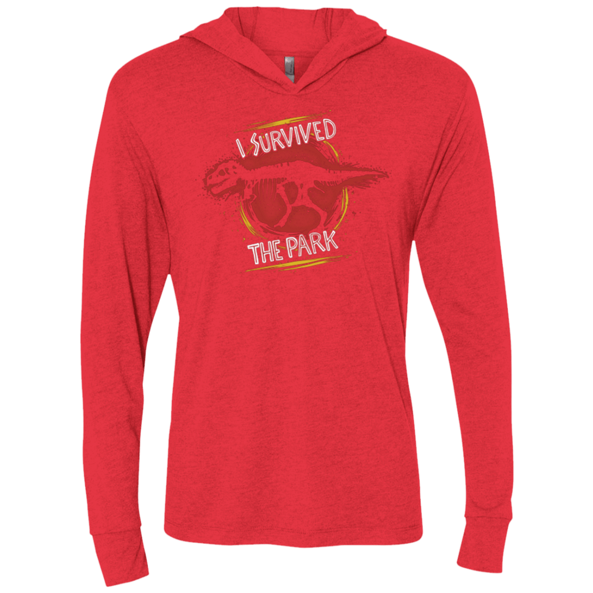 T-Shirts Vintage Red / X-Small I SURVIVED THE PARK Triblend Long Sleeve Hoodie Tee