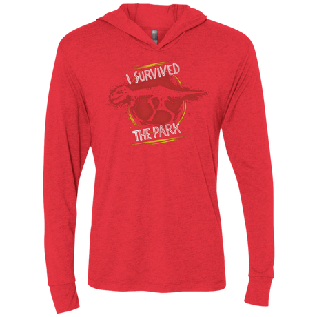 T-Shirts Vintage Red / X-Small I SURVIVED THE PARK Triblend Long Sleeve Hoodie Tee