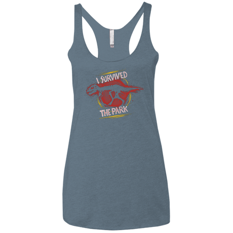 T-Shirts Indigo / X-Small I SURVIVED THE PARK Women's Triblend Racerback Tank