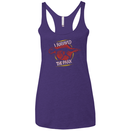 T-Shirts Purple / X-Small I SURVIVED THE PARK Women's Triblend Racerback Tank