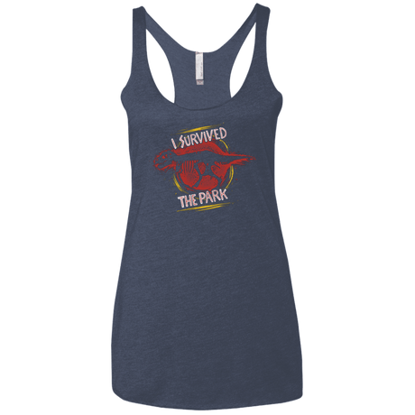 T-Shirts Vintage Navy / X-Small I SURVIVED THE PARK Women's Triblend Racerback Tank
