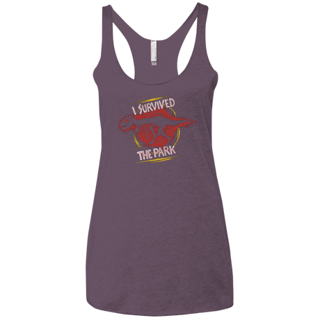 T-Shirts Vintage Purple / X-Small I SURVIVED THE PARK Women's Triblend Racerback Tank
