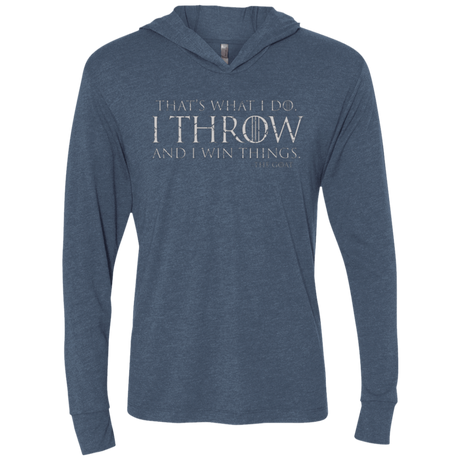 T-Shirts Indigo / X-Small I Throw Triblend Long Sleeve Hoodie Tee