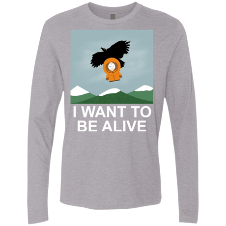 T-Shirts Heather Grey / S I Want to be Alive Men's Premium Long Sleeve
