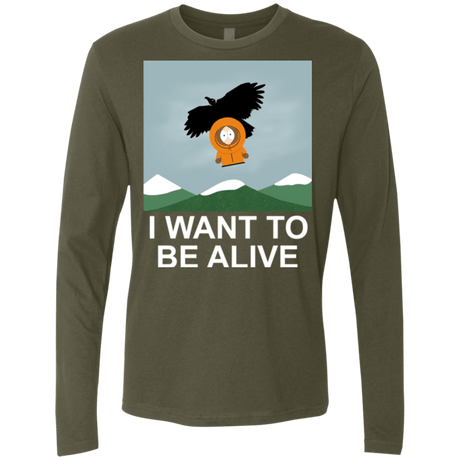 T-Shirts Military Green / S I Want to be Alive Men's Premium Long Sleeve
