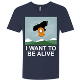 T-Shirts Midnight Navy / X-Small I Want to be Alive Men's Premium V-Neck