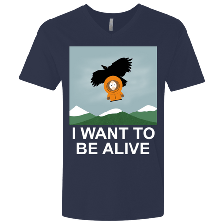 T-Shirts Midnight Navy / X-Small I Want to be Alive Men's Premium V-Neck
