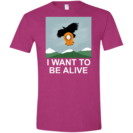 T-Shirts Antique Heliconia / S I Want to be Alive Men's Semi-Fitted Softstyle