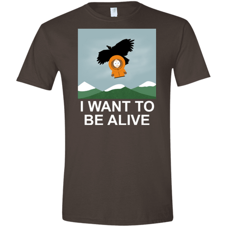 T-Shirts Dark Chocolate / S I Want to be Alive Men's Semi-Fitted Softstyle