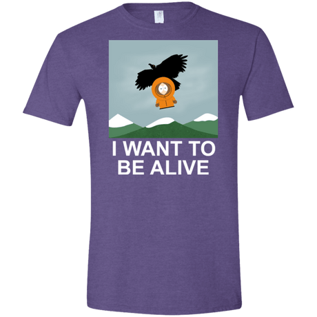 T-Shirts Heather Purple / S I Want to be Alive Men's Semi-Fitted Softstyle