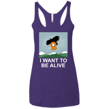 T-Shirts Purple Rush / X-Small I Want to be Alive Women's Triblend Racerback Tank