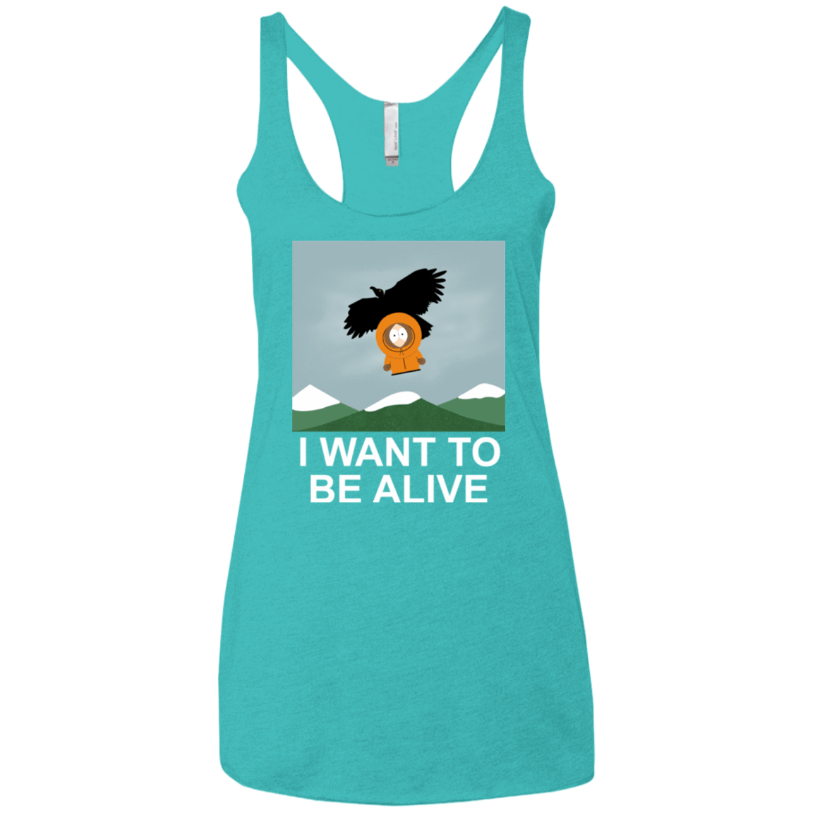 T-Shirts Tahiti Blue / X-Small I Want to be Alive Women's Triblend Racerback Tank