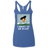 T-Shirts Vintage Royal / X-Small I Want to be Alive Women's Triblend Racerback Tank