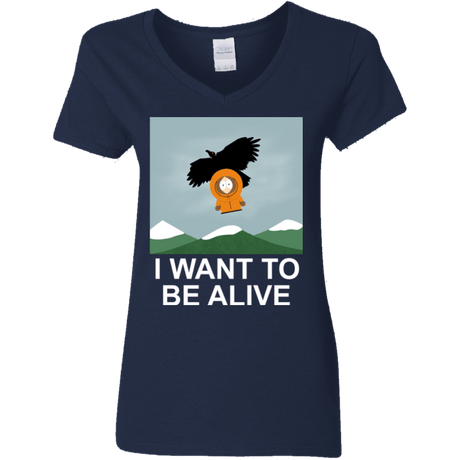 T-Shirts Navy / S I Want to be Alive Women's V-Neck T-Shirt