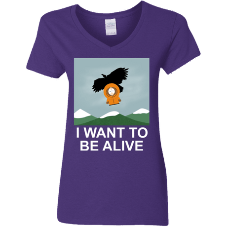 T-Shirts Purple / S I Want to be Alive Women's V-Neck T-Shirt