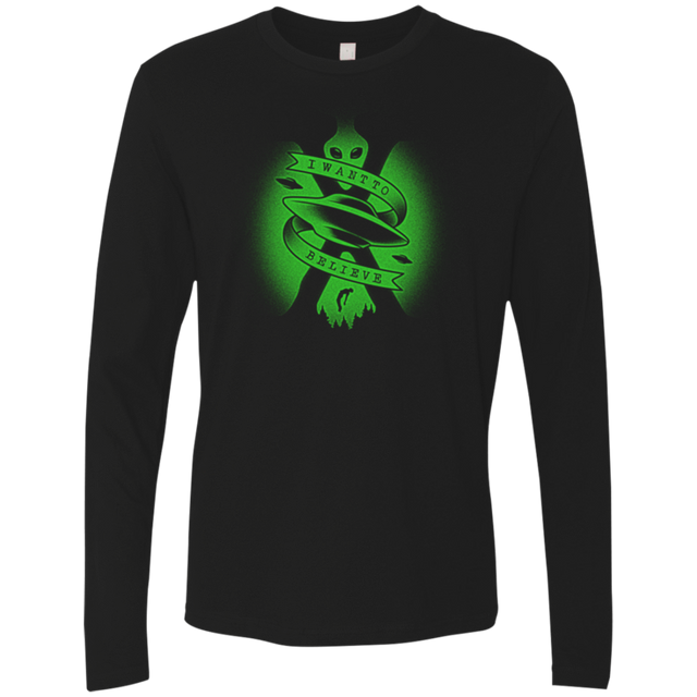 T-Shirts Black / Small I Want To Believe Men's Premium Long Sleeve